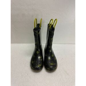 Western Chief Black Yellow Spider Light Up Rain Boots Kids‎ Size 13